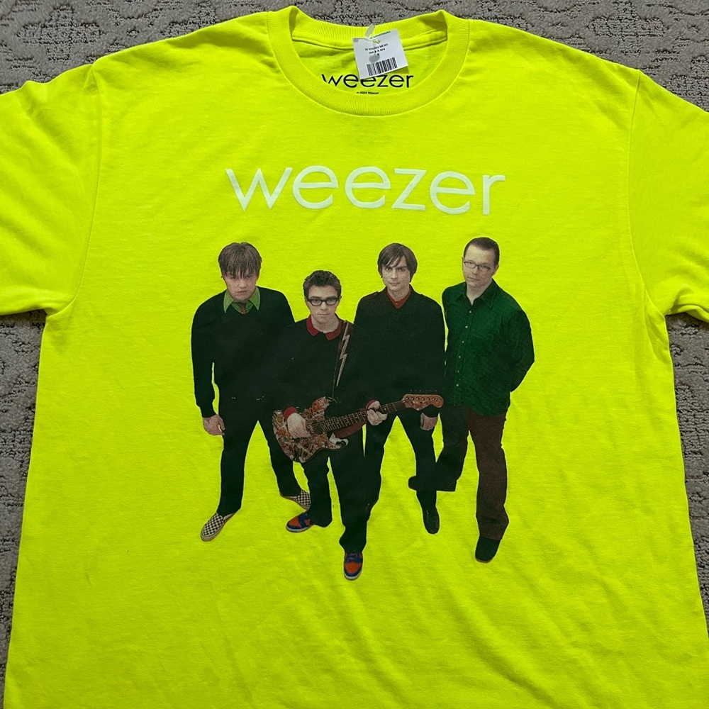 🎸 '24 Weezer Band Band Line-Up Neon Green Clean Uneorn Cotton Original T Shirt